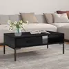 Image de vidaXL Table basse Noir 90x50x35 cm Bois de pin massif