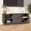 Image de vidaXL Meuble TV Gris 100x34x40 cm Bois de pin massif