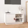 Image de vidaXL Meuble TV Blanc 70x34x40 cm Bois de pin massif