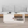 Image de vidaXL Table basse Blanc 80x50x35,5 cm Bois massif de pin