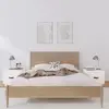 Image de vidaXL Tables de chevet 2 pcs Blanc 40x34x35 cm Bois de pin massif