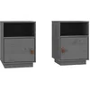 Image de vidaXL Nachtkastjes 2 st 40x34x55 cm massief grenenhout grijs