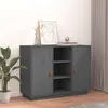 Image de vidaXL Buffet Gris 100x40x75 cm Bois massif de pin