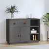 Image de vidaXL Buffet Gris 98,5x40x75 cm Bois massif de pin