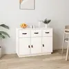 Image de vidaXL Buffet Blanc 100x40x75 cm Bois massif de pin