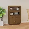 Image de vidaXL Buffet haut Marron miel 67x40x108,5 cm Bois massif de pin
