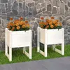 Image de vidaXL Jardinières 2 pcs Blanc 40x40x52,5 cm Bois massif de pin