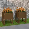 Image de vidaXL Jardinières 2 pcs Marron miel 40x40x52,5 cm Bois massif de pin