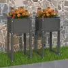 Image de vidaXL Jardinières 2 pcs Gris 40x40x81 cm Bois massif de pin