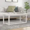 Image de vidaXL Table basse Blanc 110x55x45 cm Bois massif de pin