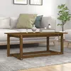 Image de vidaXL Table basse Marron miel 110x55x45 cm Bois massif de pin