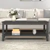 Image de vidaXL Table basse Gris 110x55x45 cm Bois massif de pin