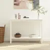 Image de vidaXL Table console Blanc 110x40x80 cm Bois massif de pin