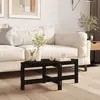 Image de vidaXL Table basse Noir 87x48x35 cm Bois massif de pin