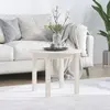 Image de vidaXL Table basse Blanc Ø 55x45 cm Bois massif de pin