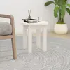 Image de vidaXL Table basse Blanc Ø 35x35 cm Bois massif de pin
