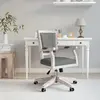 Image de vidaXL Chaise pivotante de bureau Gris foncé Tissu