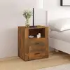 Image de vidaXL Table de chevet Chêne fumé 50x36x60 cm Bois d'ingénierie
