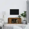 Image de vidaXL Meuble TV Chêne fumé 100x35x40 cm Bois d'ingénierie