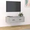 Image de vidaXL Meuble TV suspendu Gris béton 80x36x25 cm Bois d'ingénierie