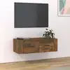 Image de vidaXL Armoire TV suspendue Chêne fumé 80x36x25 cm Bois d'ingénierie