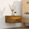 Image de vidaXL Table de chevet murale Chêne fumé 50x36x25 cm