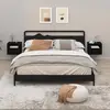 Image de vidaXL Tables de chevet murales 2 pcs Noir 50x36x40 cm