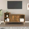 Image de vidaXL Meuble TV Chêne fumé 100x35x55 cm Bois d'ingénierie