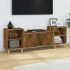 Image de vidaXL Meuble TV Chêne fumé 160x35x55 cm Bois d'ingénierie