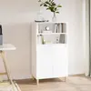Image de vidaXL Buffet haut Blanc 60x36x110 cm Bois d'ingénierie