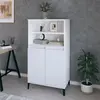 Image de vidaXL Buffet haut Blanc 60x36x110 cm Bois d'ingénierie