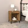 Image de vidaXL Table de chevet Chêne fumé 40x35x50 cm