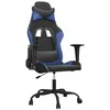 Image de vidaXL Chaise de jeu Noir et bleu Similicuir