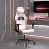 Image de vidaXL Chaise de jeu Blanc et rose Similicuir