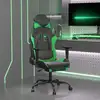 Image de vidaXL Chaise de jeu avec repose-pied Noir et vert Similicuir
