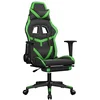 Image de vidaXL Chaise de jeu avec repose-pied Noir et vert Similicuir