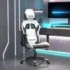 Image de vidaXL Chaise de jeu Blanc et noir Similicuir