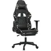 Image de vidaXL Chaise de jeu avec repose-pied Noir et camouflage Similicuir