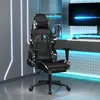 Image de vidaXL Chaise de jeu avec repose-pied Noir et camouflage Similicuir