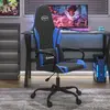 Image de vidaXL Chaise de jeu Noir et bleu Similicuir