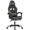 Image de vidaXL Chaise de jeu avec repose-pied Noir et camouflage Similicuir