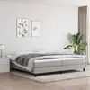 Image de vidaXL Cadre de lit à lattes gris clair 200x200 cm tissu
