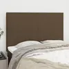 Image de vidaXL Tête de lit Marron foncé 144 x 5 x 118/128 cm Tissu