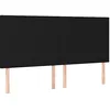 Image de vidaXL Tête de Lit Meubles de Chambre à Coucher Accessoires de Lit Simple Têtes de Cadre de Lit Intérieur Noir 180x5x118/128 cm Tissu