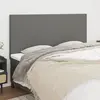 Image de vidaXL Tête de lit Gris foncé 200x5x118/128 cm Tissu