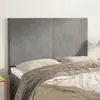 Image de vidaXL Tête de lit Gris clair 144 x 5 x 118/128 cm Velours