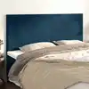 Image de vidaXL Tête de lit Bleu foncé 200 x 5 x 118/128 cm Velours