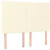 Image de vidaXL Tête de Lit Meubles de Chambre à Coucher Accessoires de Lit Simple Têtes de Cadre de Lit Intérieur Crème 144x5x118/128 cm Similicuir