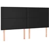 Image de vidaXL Tête de Lit Meubles de Chambre à Coucher Accessoires de Lit Simple Têtes de Cadre de Lit Intérieur Noir 200x5x118/128 cm Similicuir