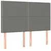 Image de vidaXL Tête de lit Gris foncé 144 x 5 x 118/128 cm Tissu